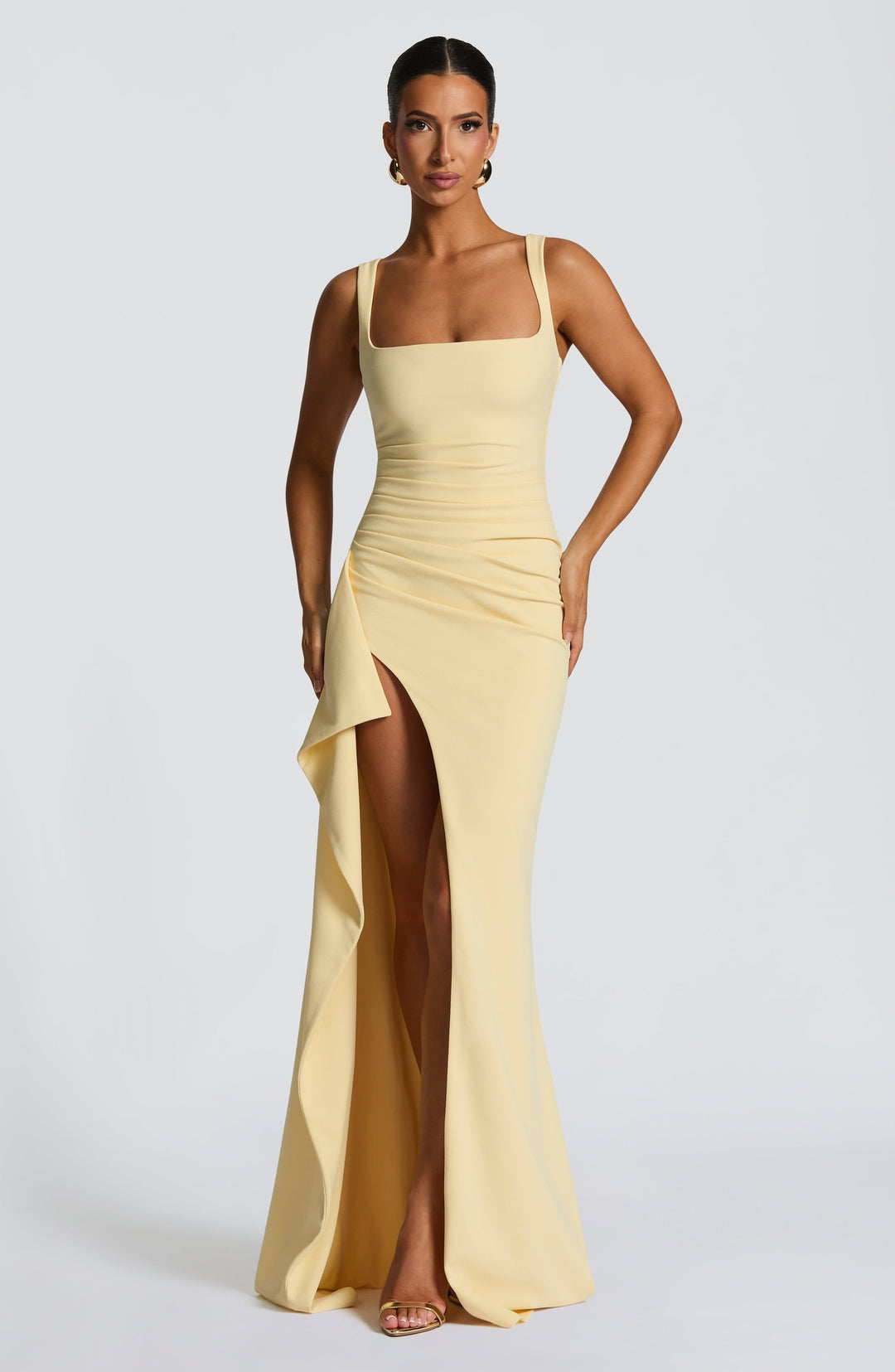 Lumaise Maxi Dress in Lemon by Clandour, product photo 1