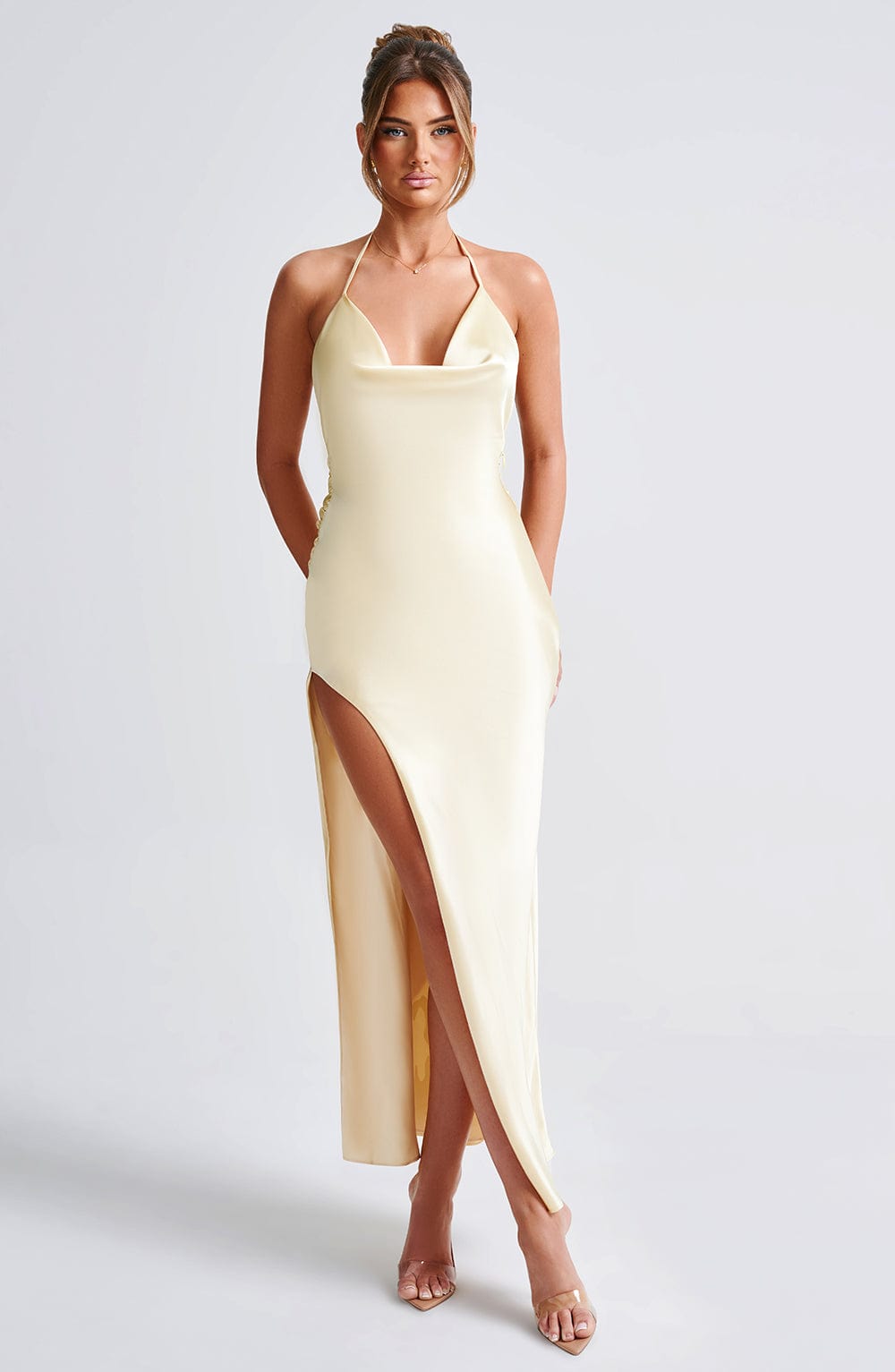 Lumalina Maxi Dress in Lemon by Clandour, product photo 3