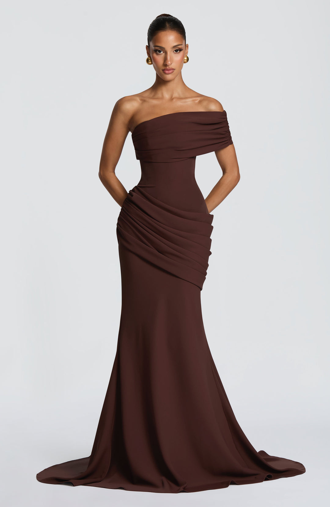 Lumanna Gown in Plum Brown by Clandour, product photo 1