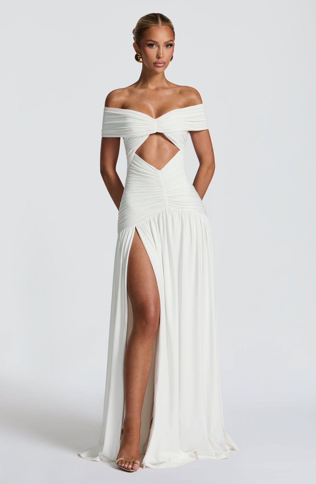 Lumaola Maxi Dress in White by Clandour, product photo 1