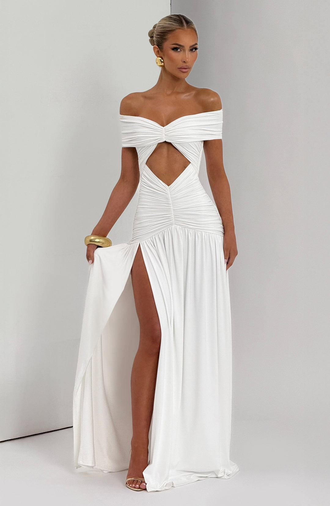 Lumaola Maxi Dress in White by Clandour, product photo 6