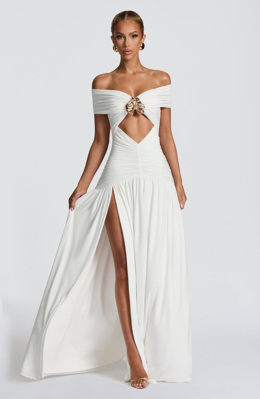 Lumaola Maxi Dress in White by Clandour, product photo 13