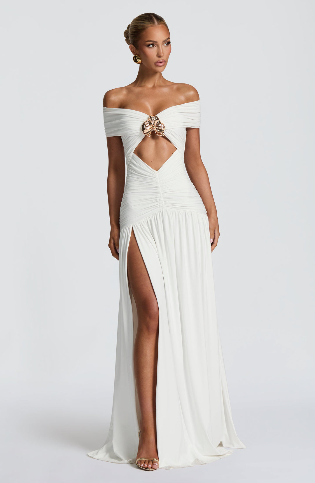 Lumaola Maxi Dress in White by Clandour, product photo 14