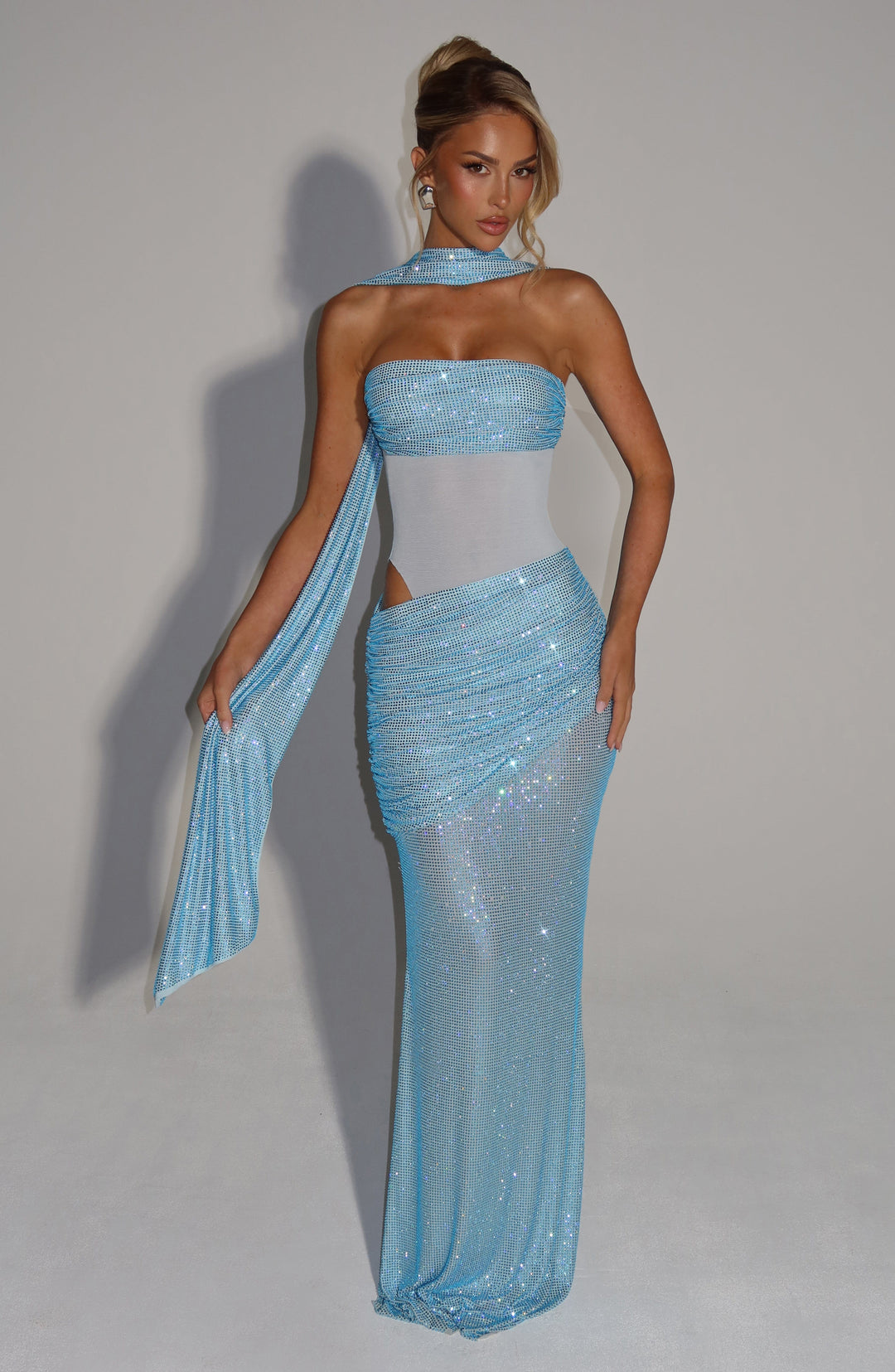 Lumaora Maxi Dress in Aqua by Clandour, product photo 1