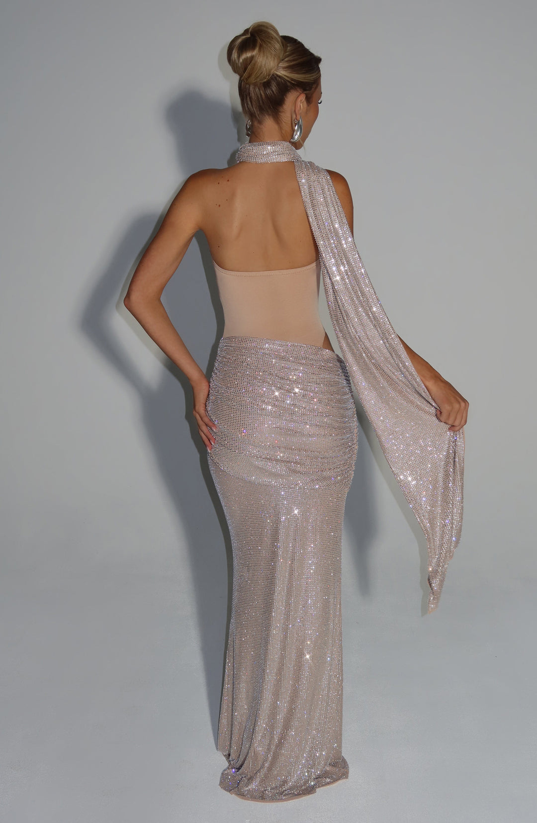 Lumaora Maxi Dress in Nude by Clandour, product photo 3