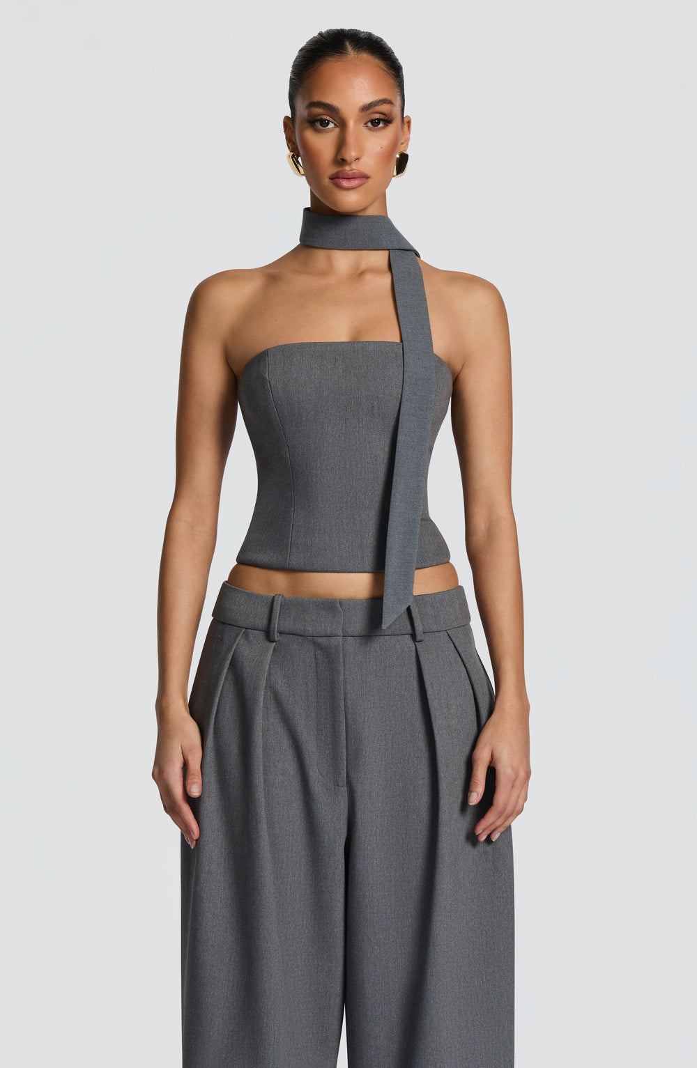 Lumaoria Top in Grey Marl by Clandour, product photo 2