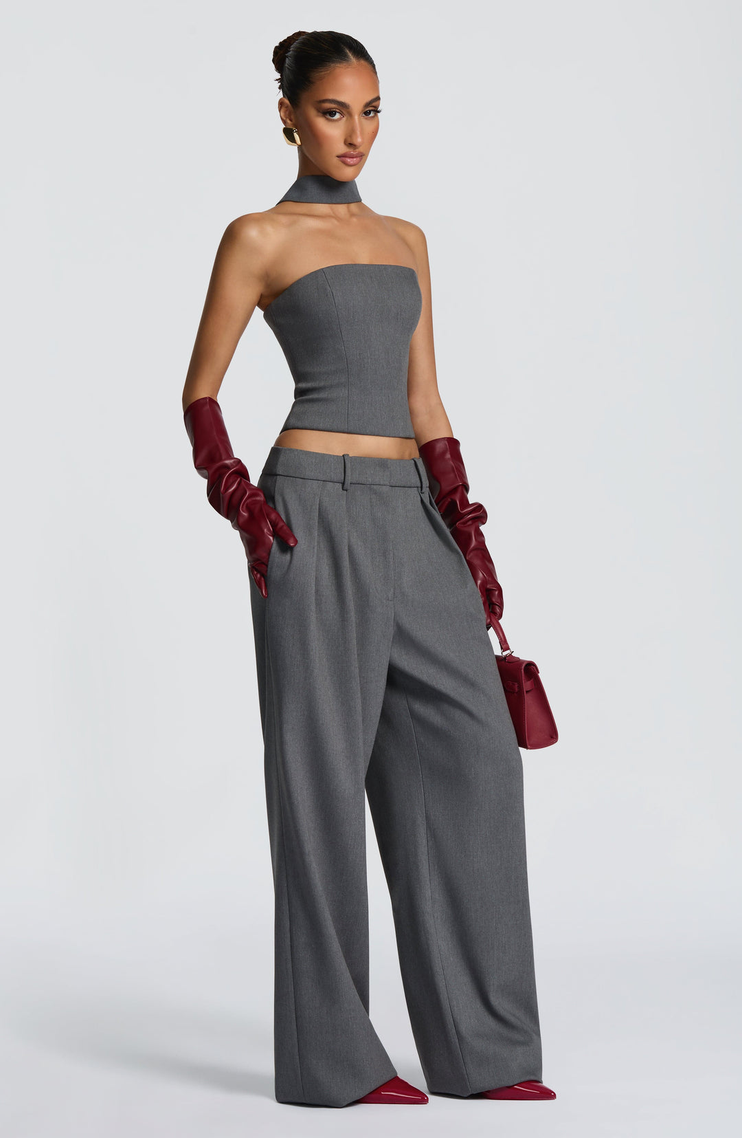 Lumaoria Top in Grey Marl by Clandour, product photo 5
