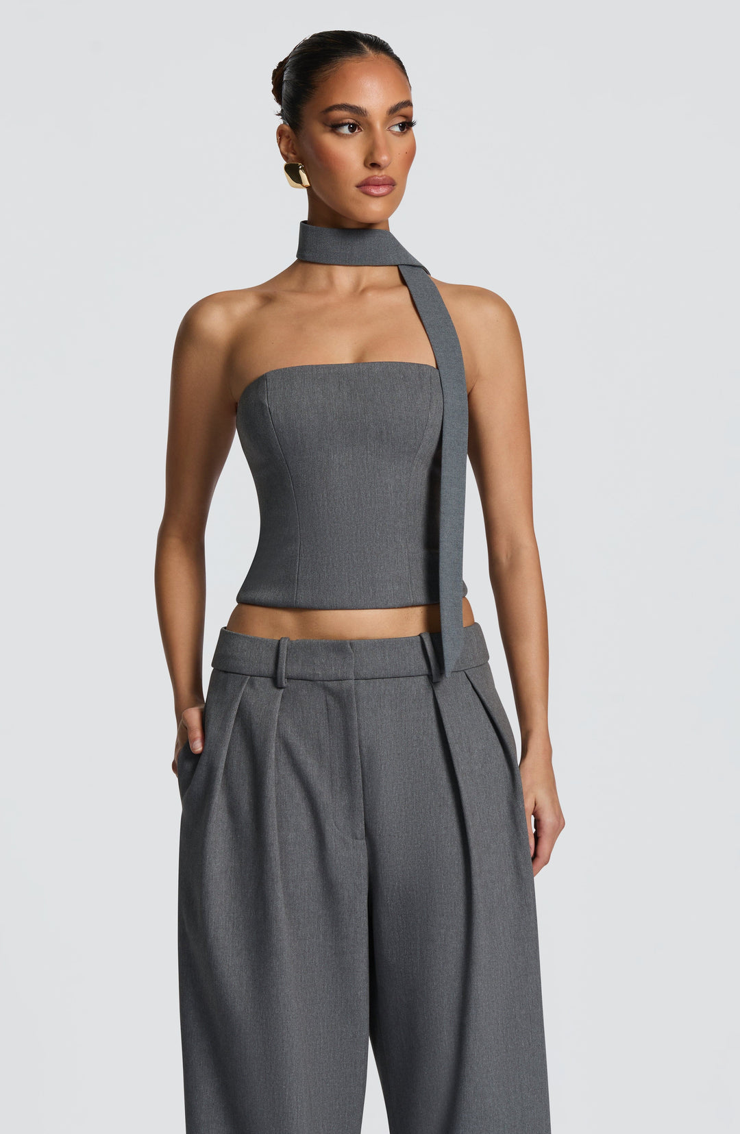 Lumaoria Top in Grey Marl by Clandour, product photo 10