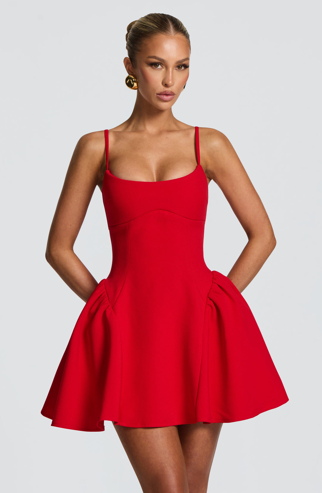 Lumara Mini Dress in Red by Clandour, product photo 1