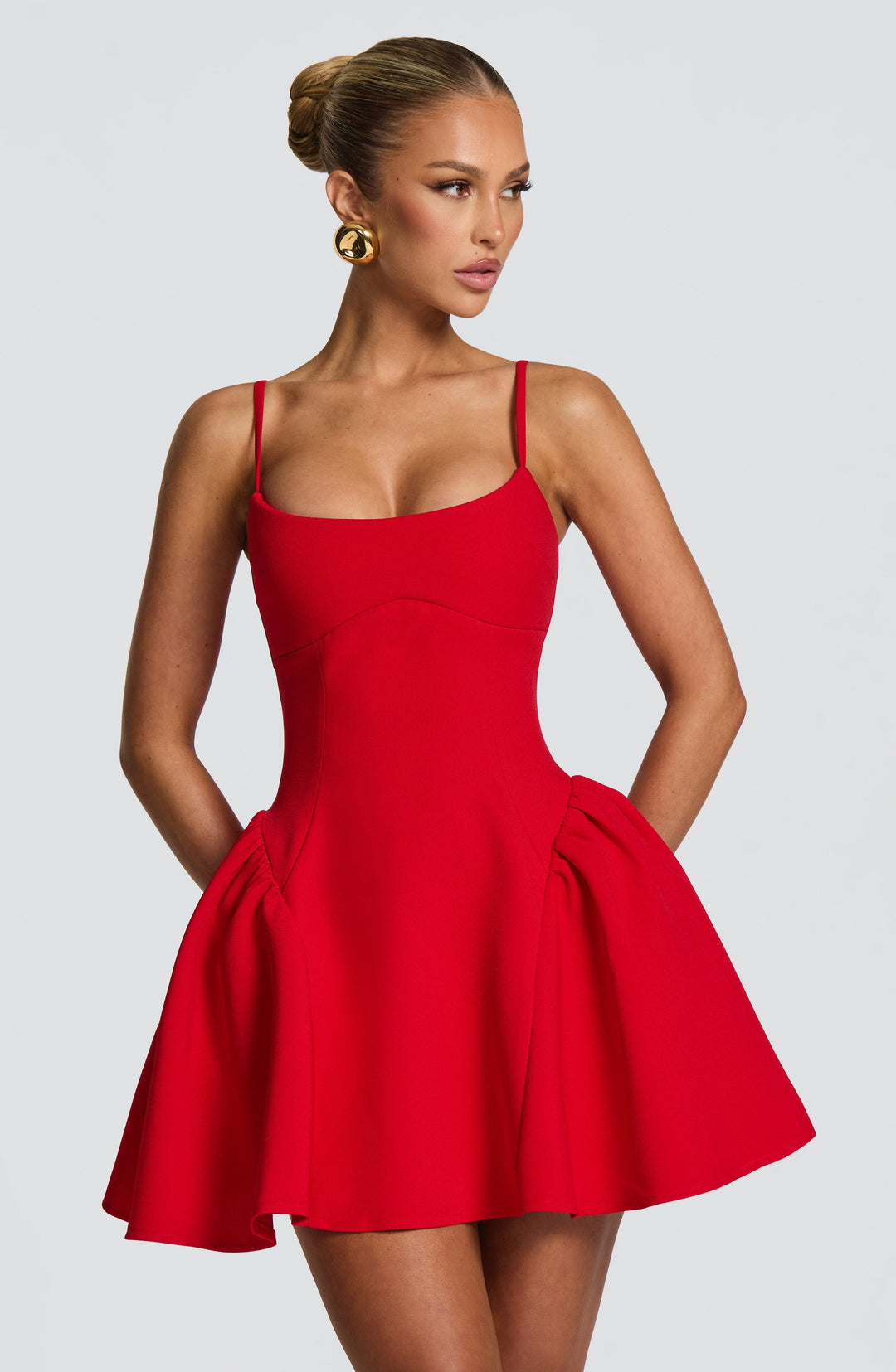 Lumara Mini Dress in Red by Clandour, product photo 5