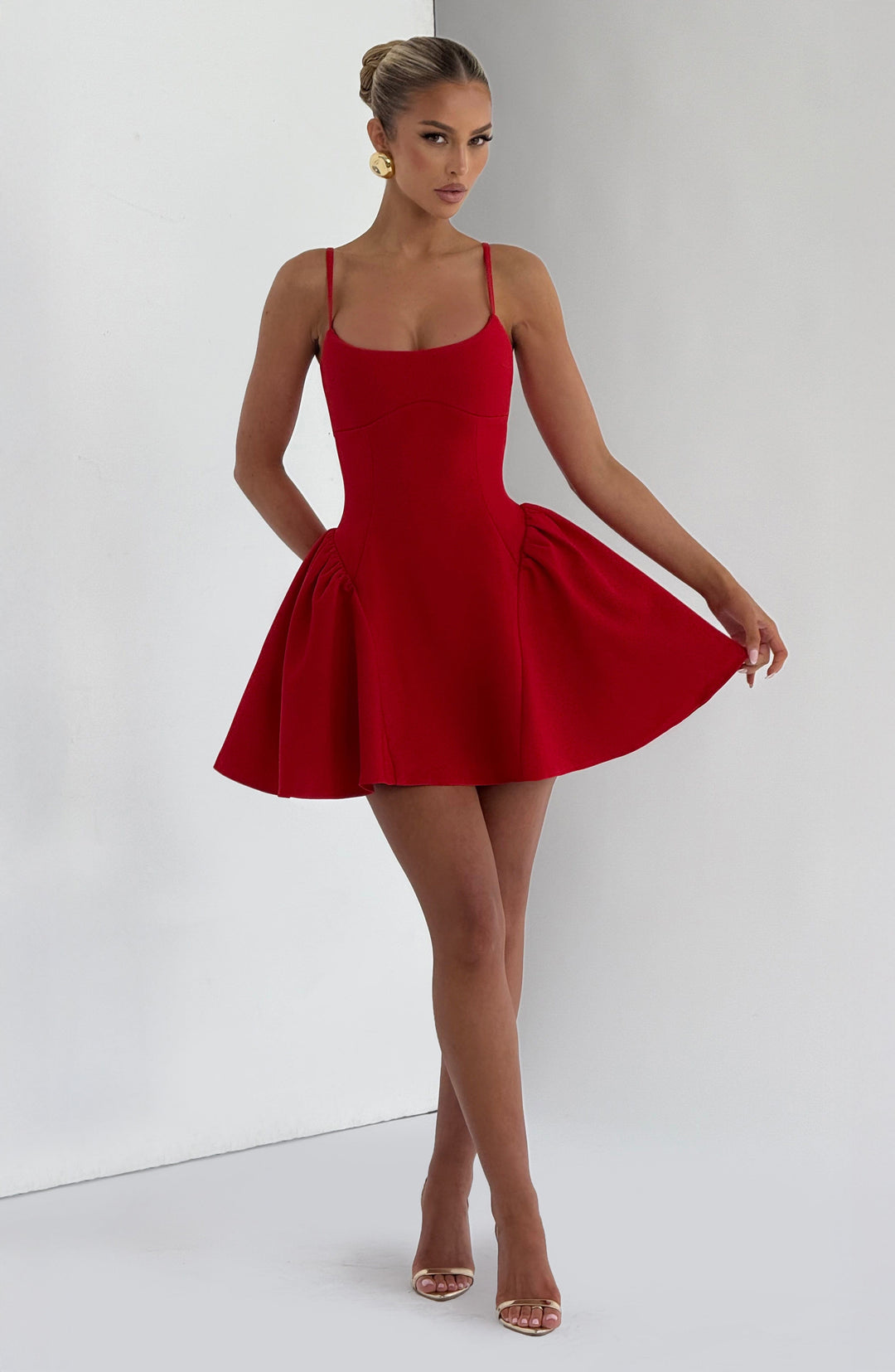 Lumara Mini Dress in Red by Clandour, product photo 7
