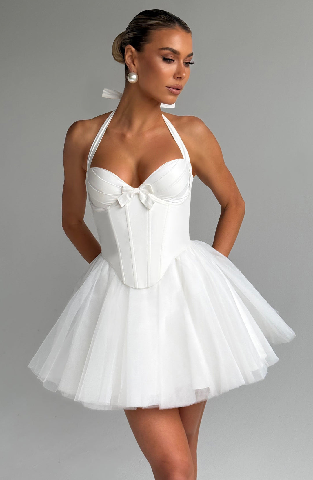 Lumari Mini Dress in Ivory by Clandour, product photo 1