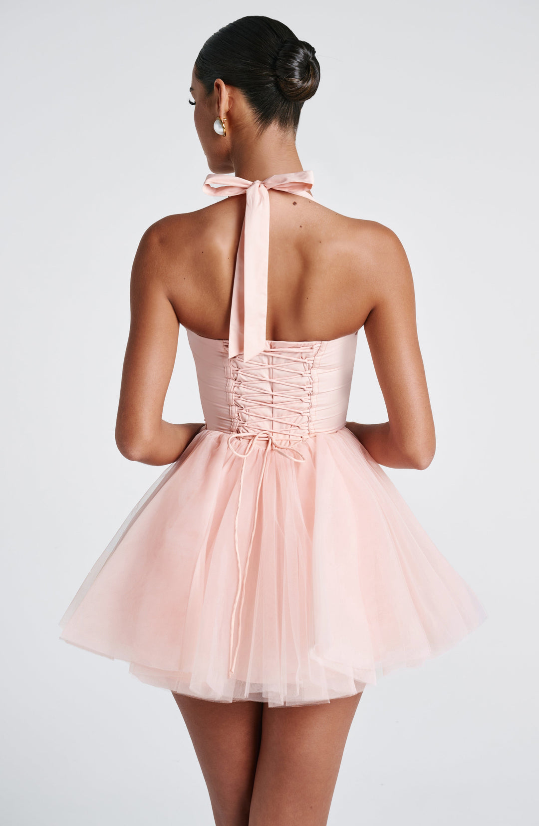 Lumari Mini Dress in Soft Peach by Clandour, product photo 7