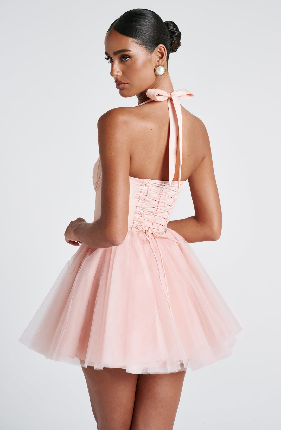 Lumari Mini Dress in Soft Peach by Clandour, product photo 9