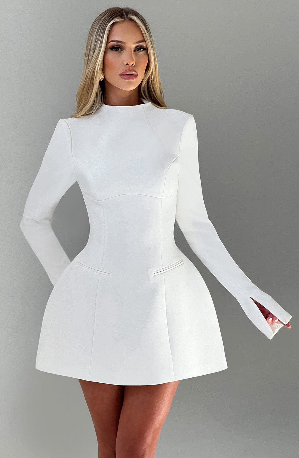 Lumayne Mini Dress in Ivory by Clandour, product photo 18