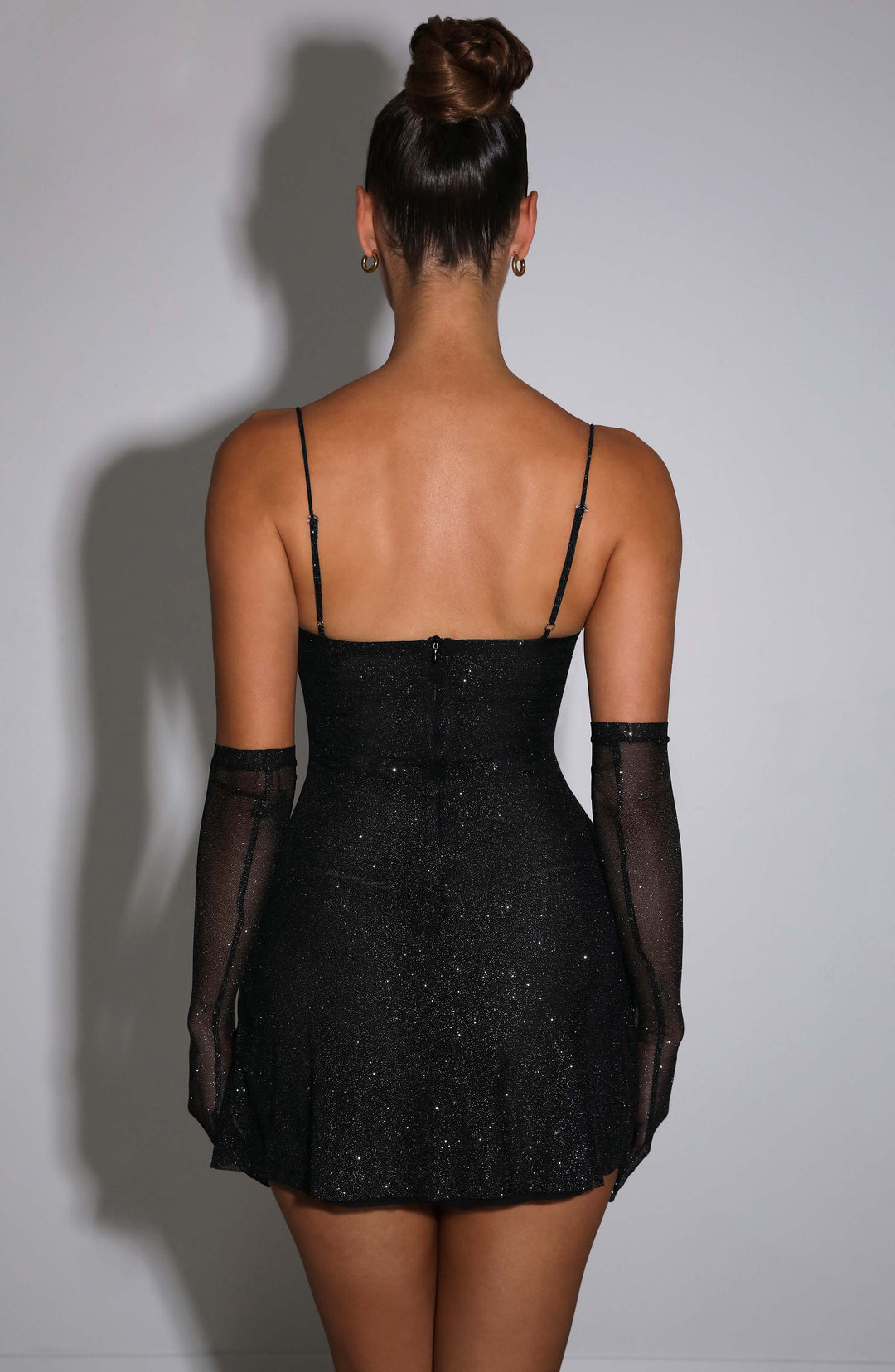 Marisol Mini Dress in Black Sparkle by Clandour, product photo 4