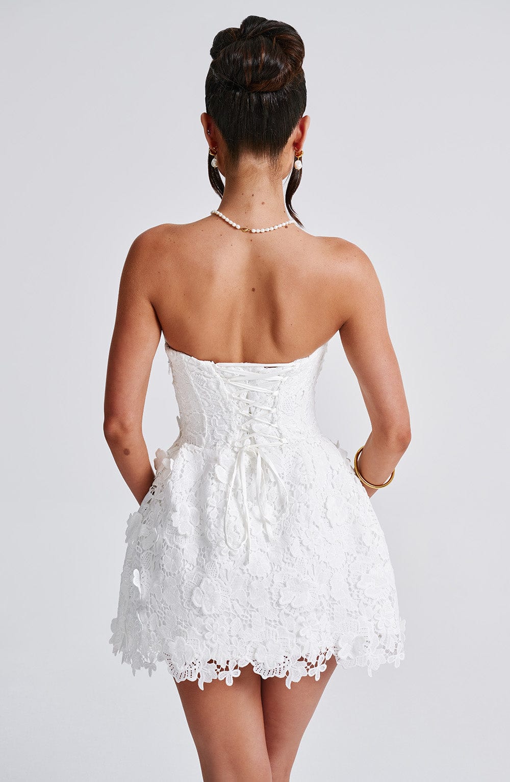 Miraelia Mini Dress in Ivory by Clandour, product photo 4