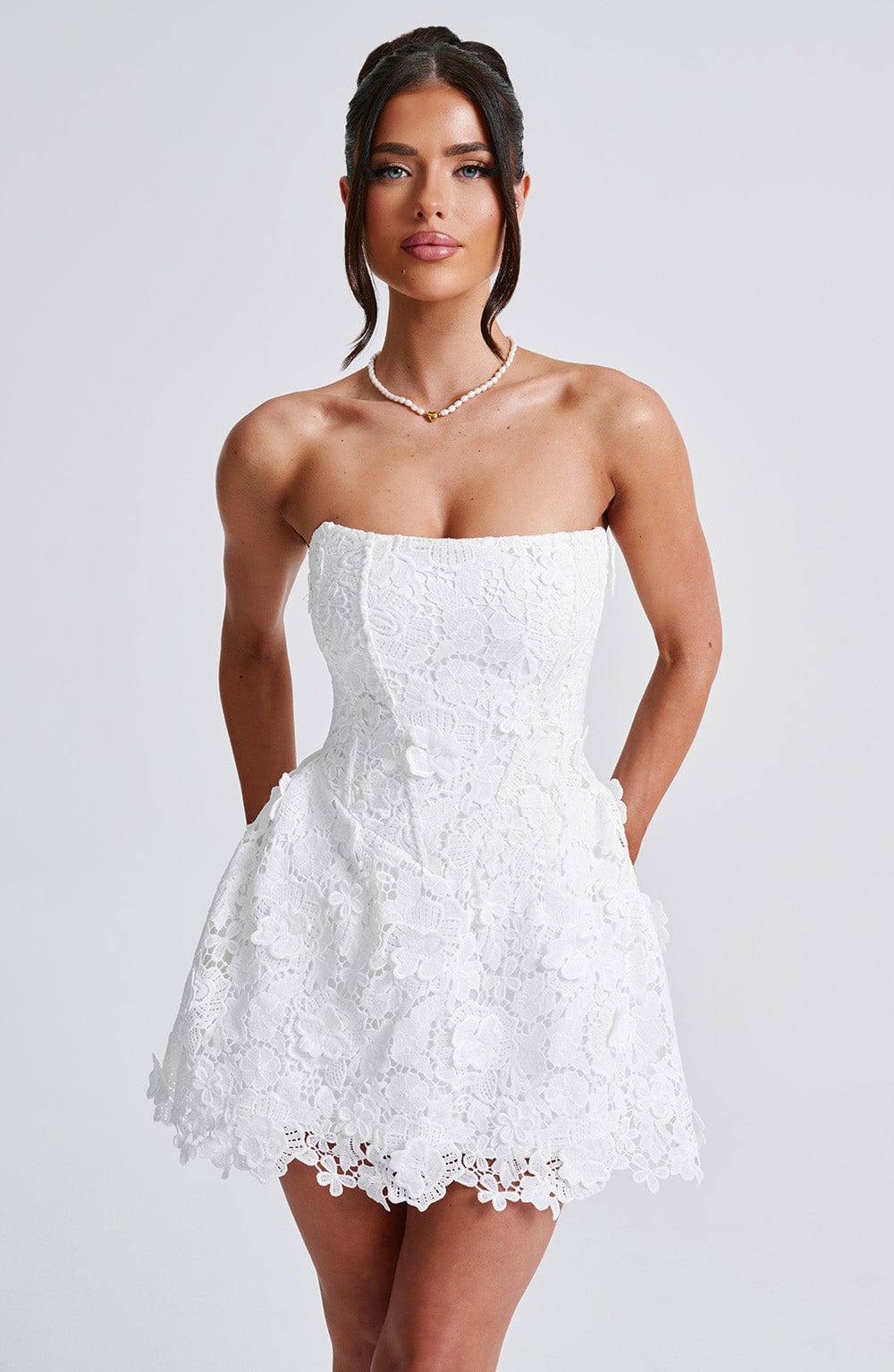 Miraelia Mini Dress in Ivory by Clandour, product photo 5