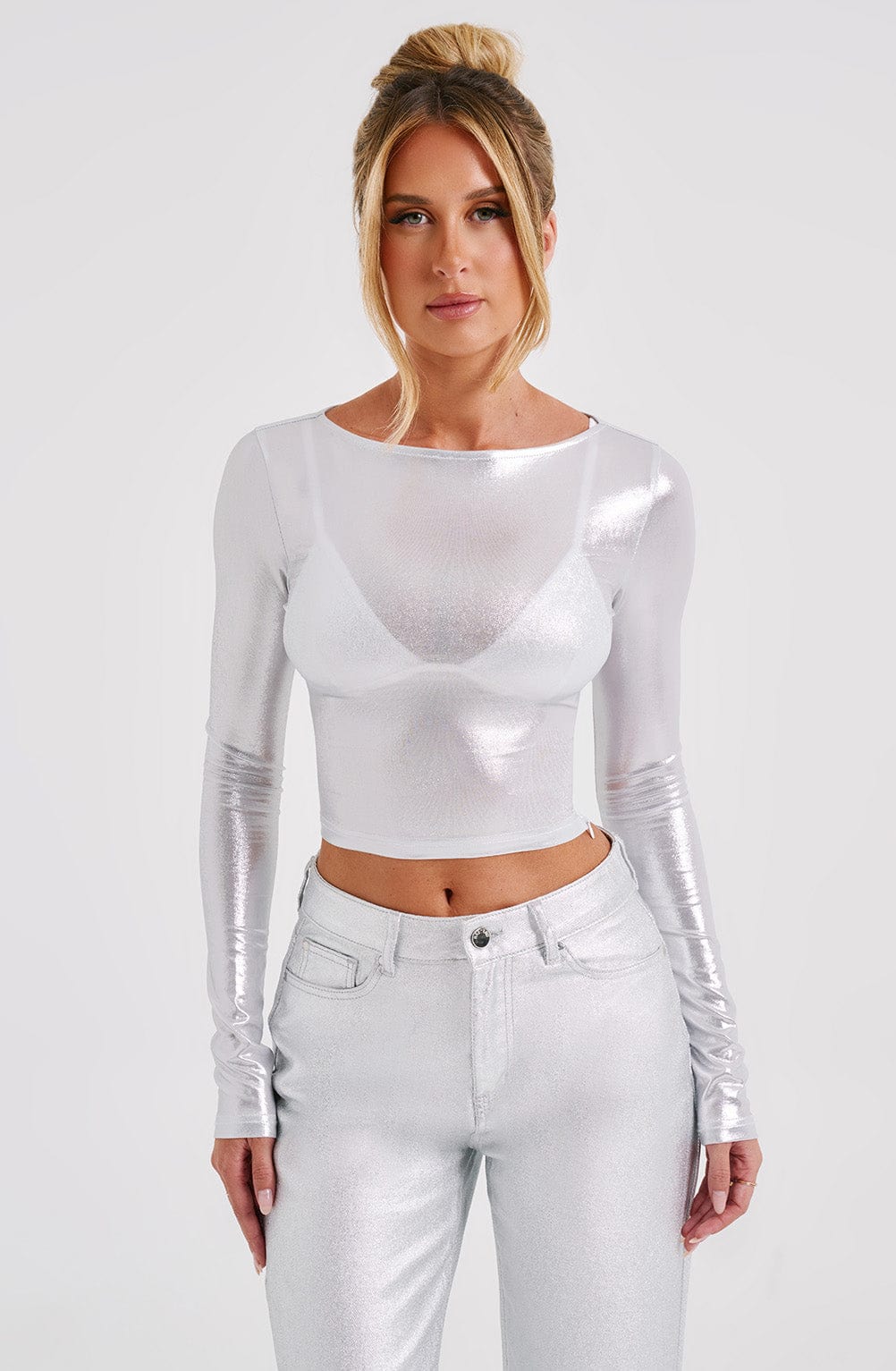 Miraelle Top in Silver by Clandour, product photo 1