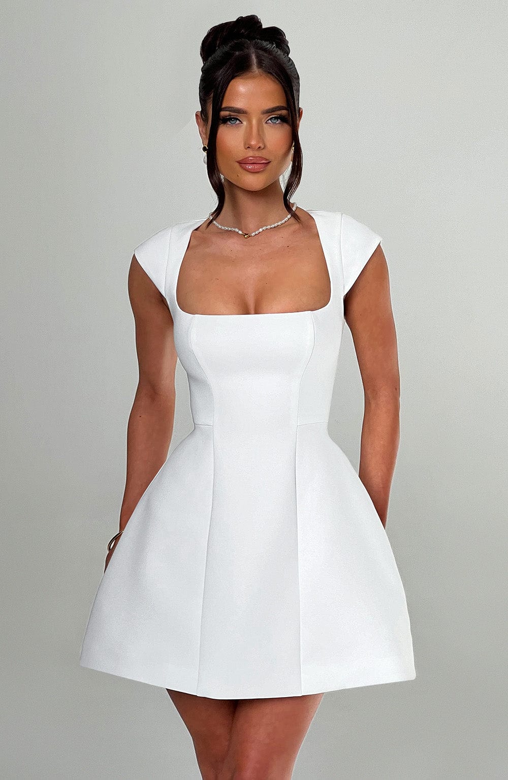 Miraessa Mini Dress in Ivory by Clandour, product photo 1