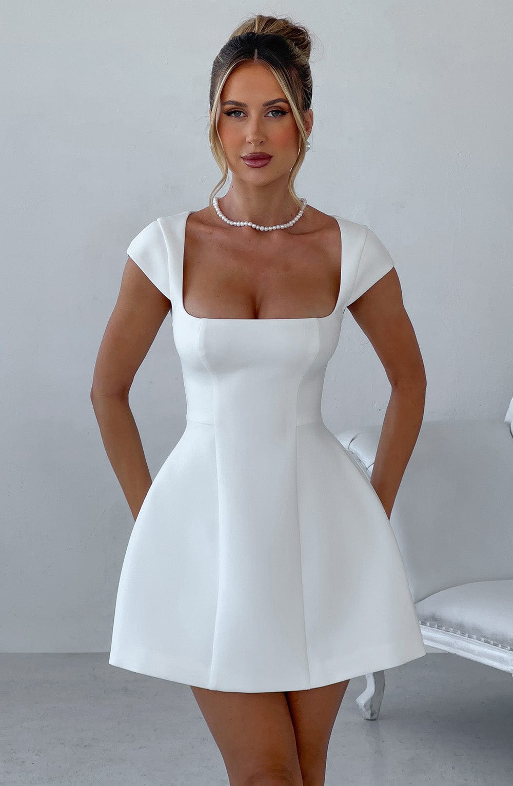 Miraessa Mini Dress in Ivory by Clandour, product photo 6