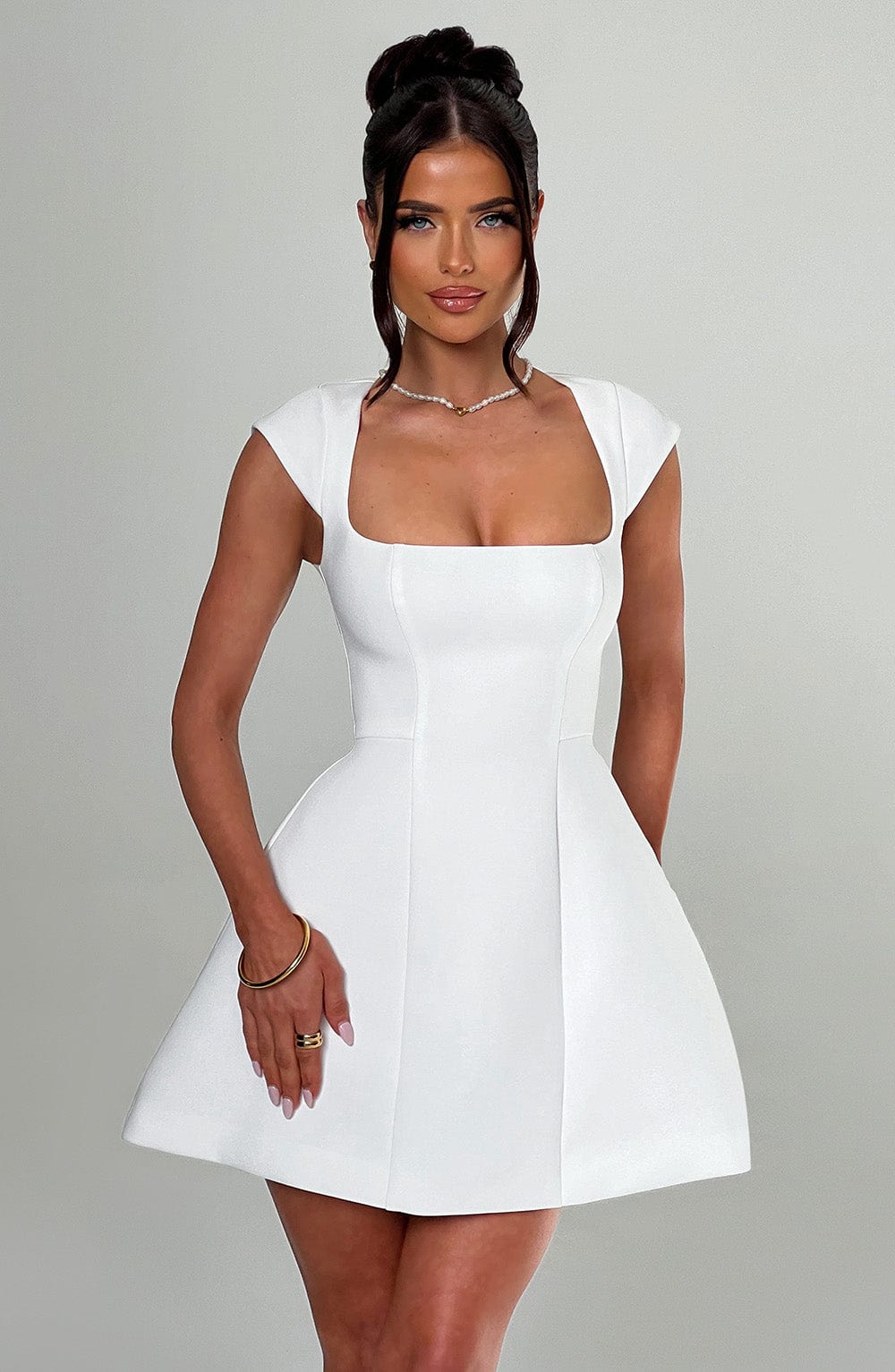 Miraessa Mini Dress in Ivory by Clandour, product photo 7