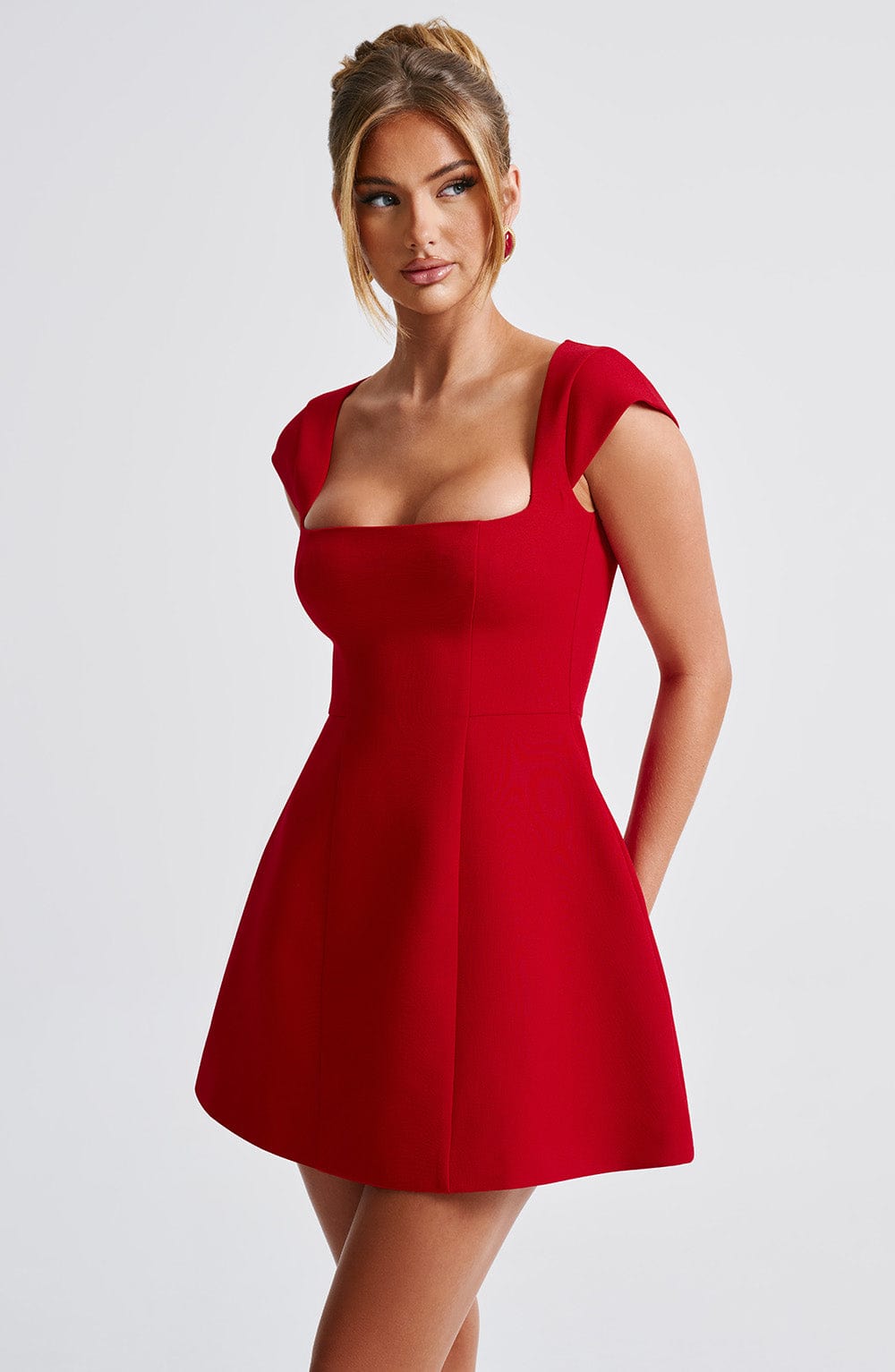 Miraessa Mini Dress in Red by Clandour, product photo 6