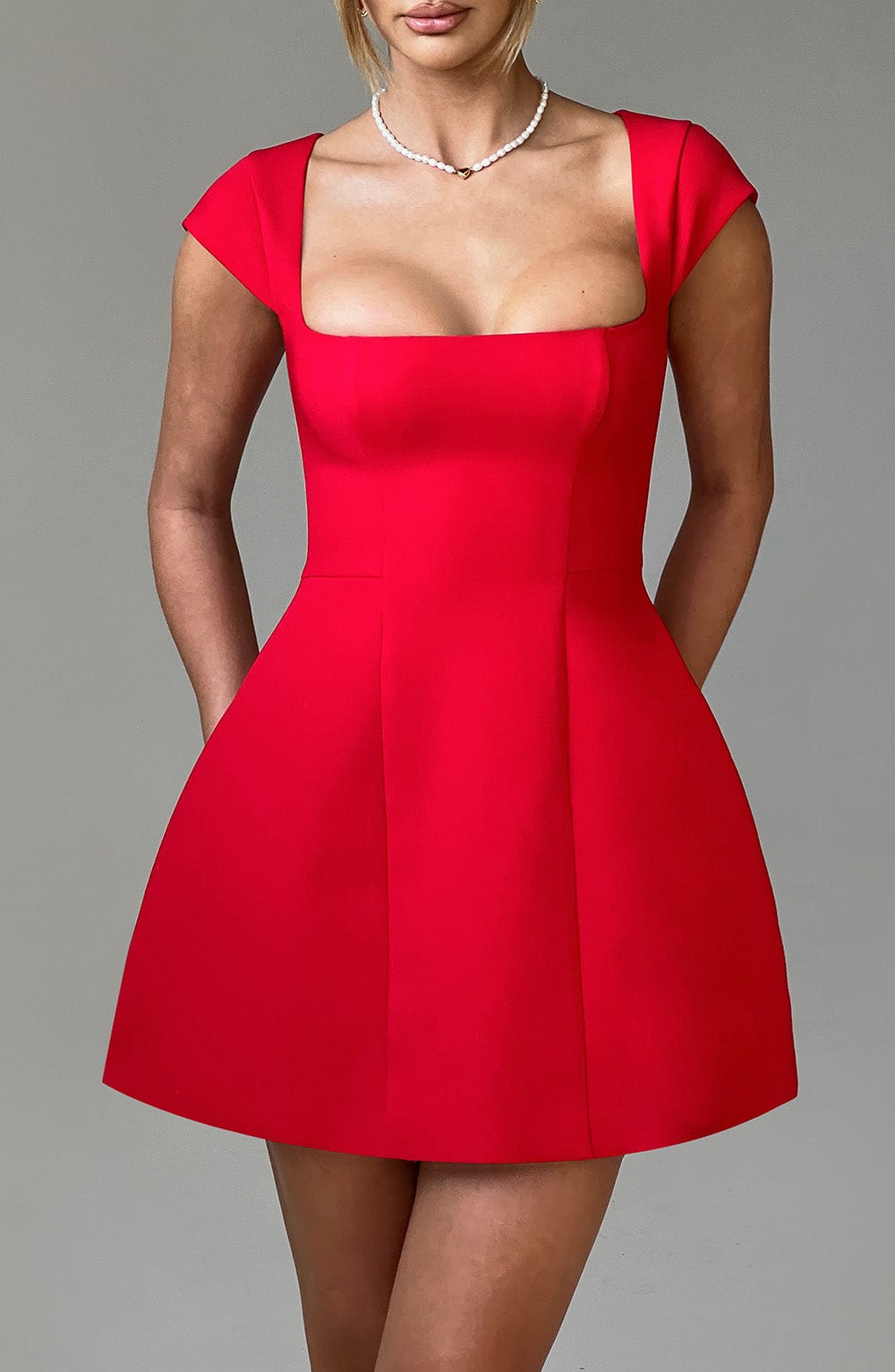 Miraessa Mini Dress in Red by Clandour, product photo 9