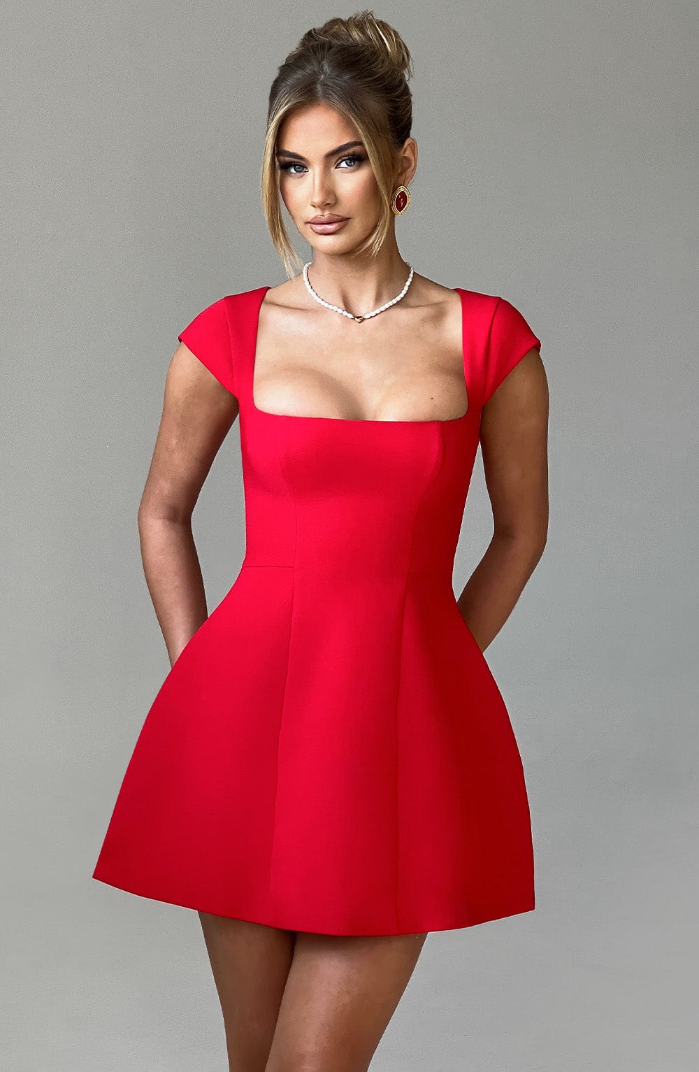 Miraessa Mini Dress in Red by Clandour, product photo 10