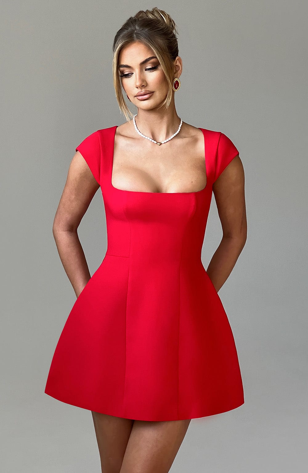 Miraessa Mini Dress in Red by Clandour, product photo 11