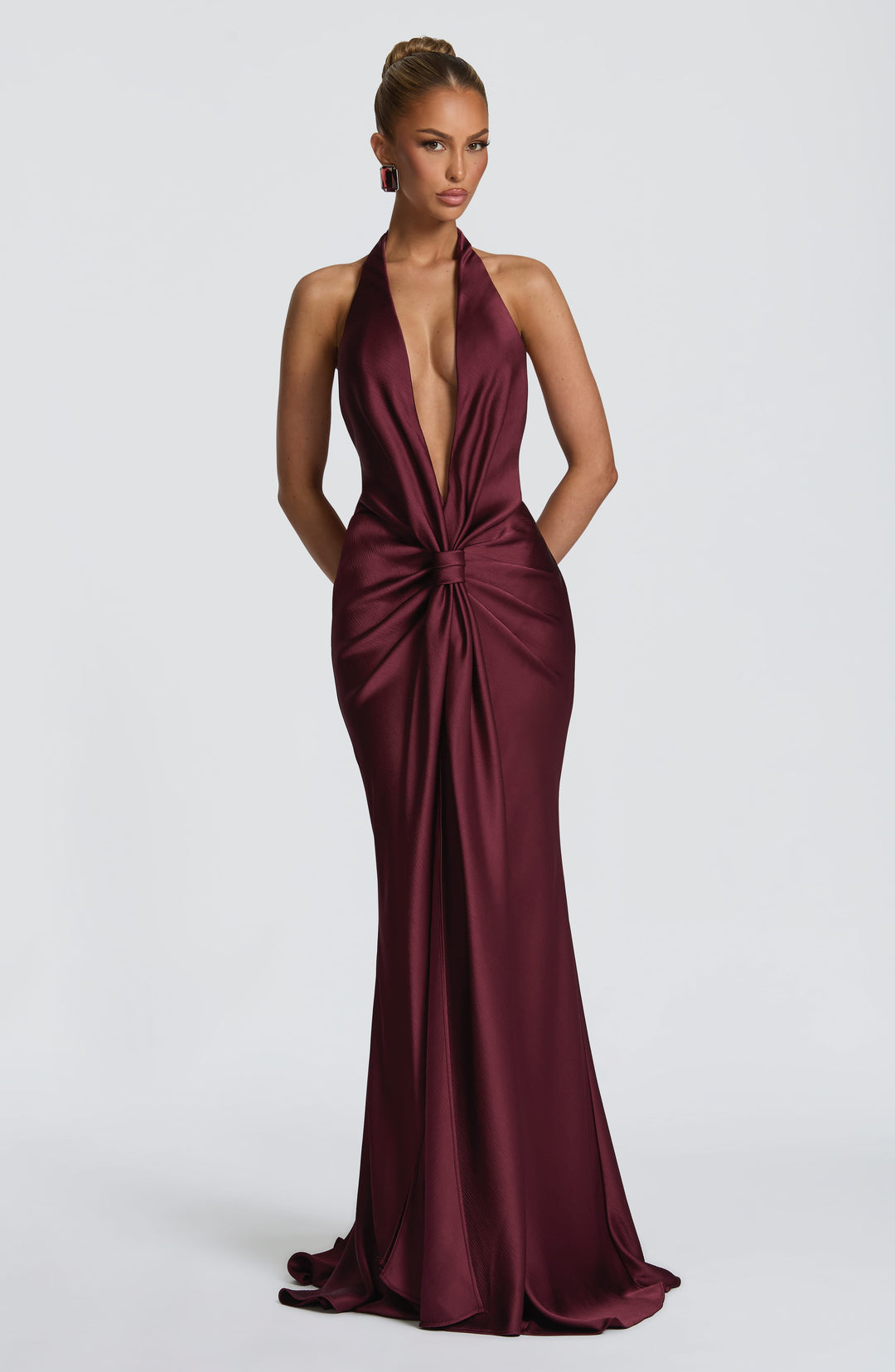 Miralise Gown in Cherry Lacquer by Clandour, product photo 1