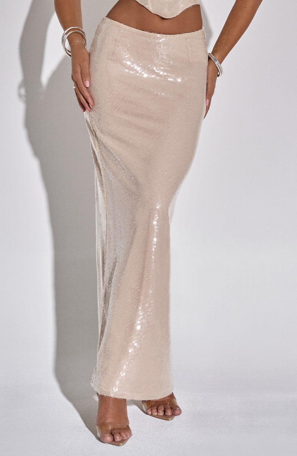 Miranna Maxi Skirt in Nude by Clandour, product photo 5