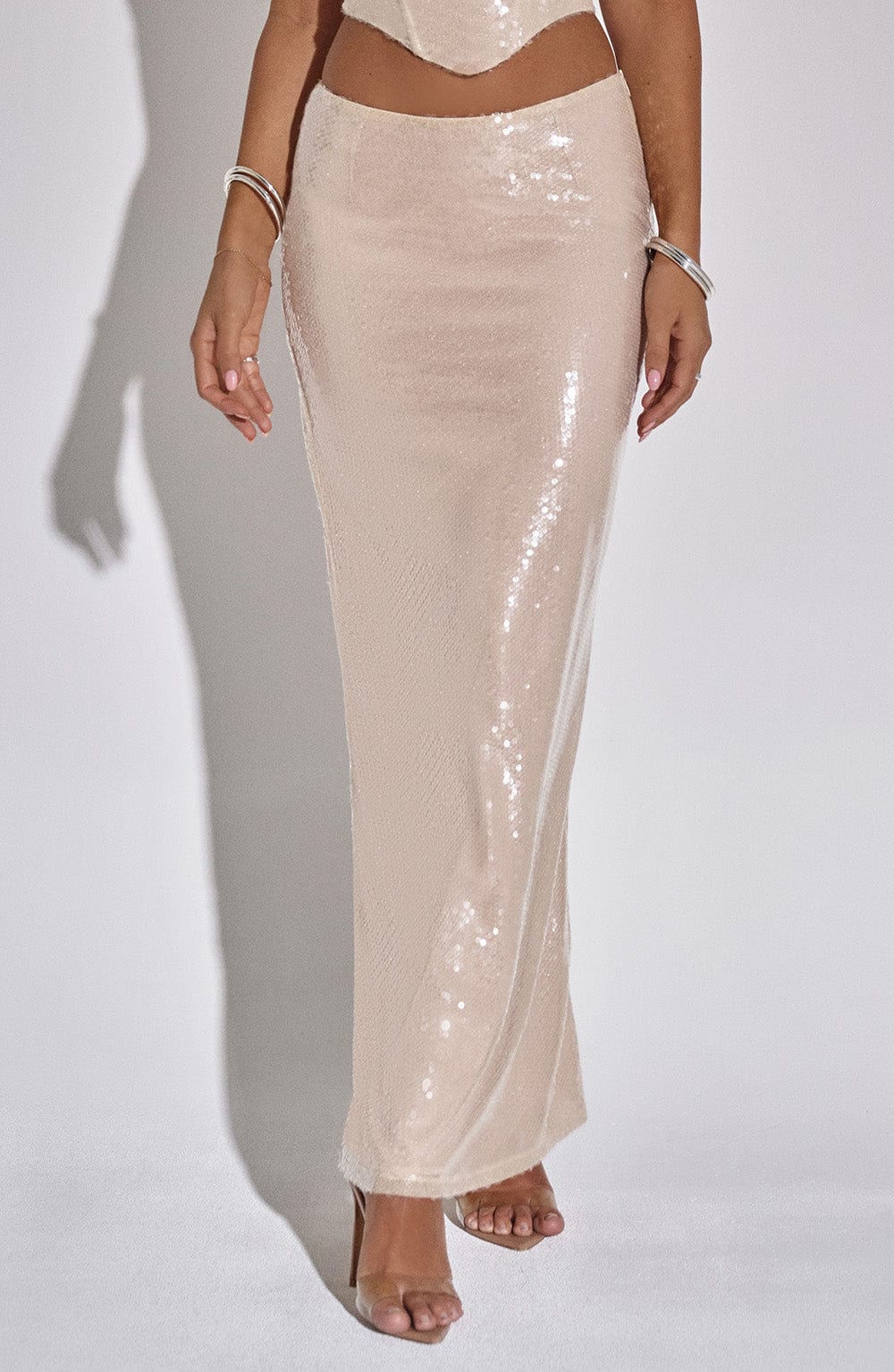 Miranna Maxi Skirt in Nude by Clandour, product photo 11