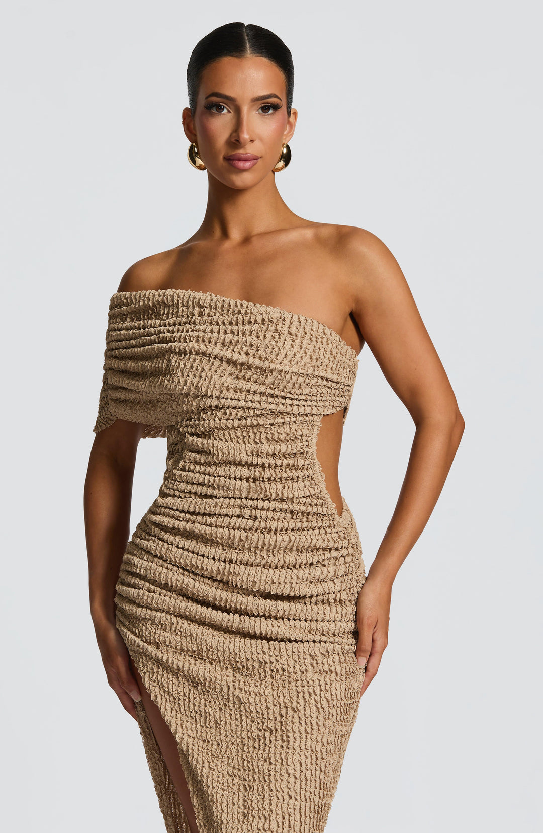 Miraola Midi Dress in Beige by Clandour, product photo 4
