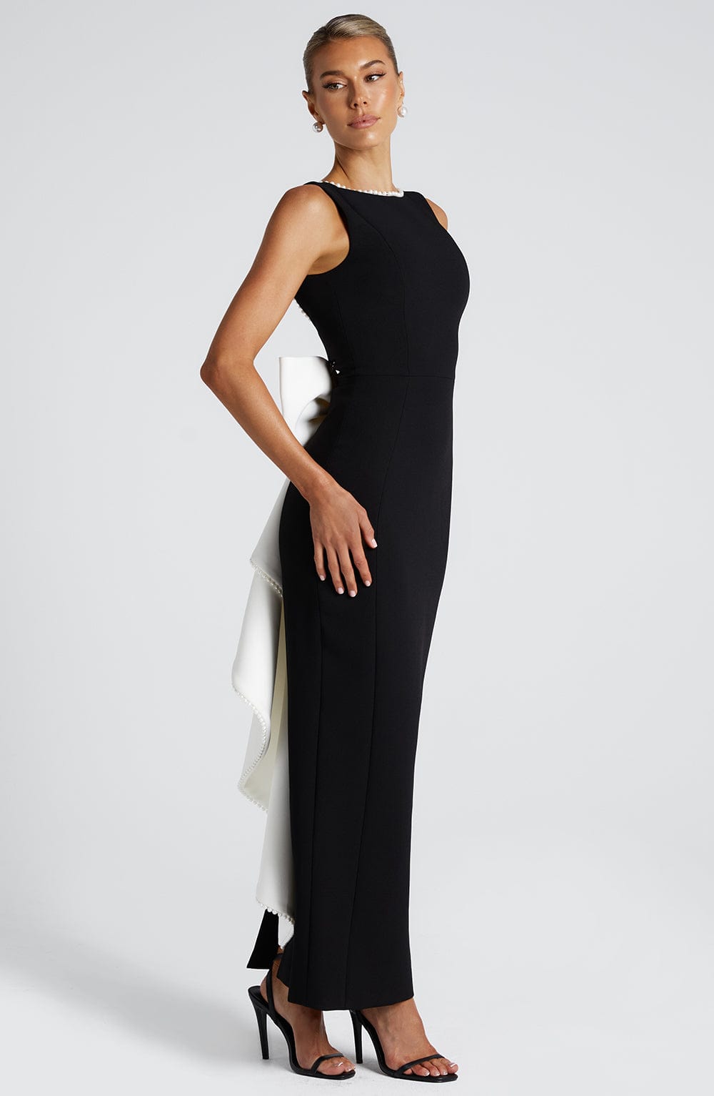 Miraora Midaxi Dress in Black/White by Clandour, product photo 7