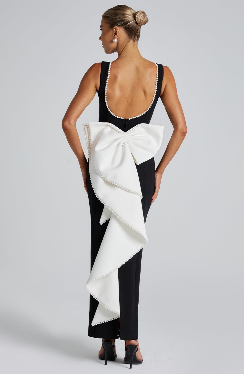 Miraora Midaxi Dress in Black/White by Clandour, product photo 8