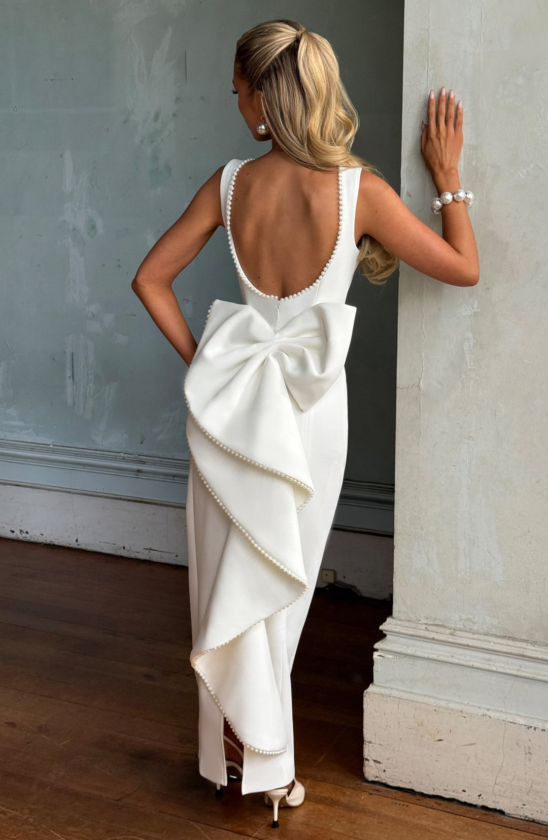 Miraora Midaxi Dress in Ivory by Clandour, product photo 1