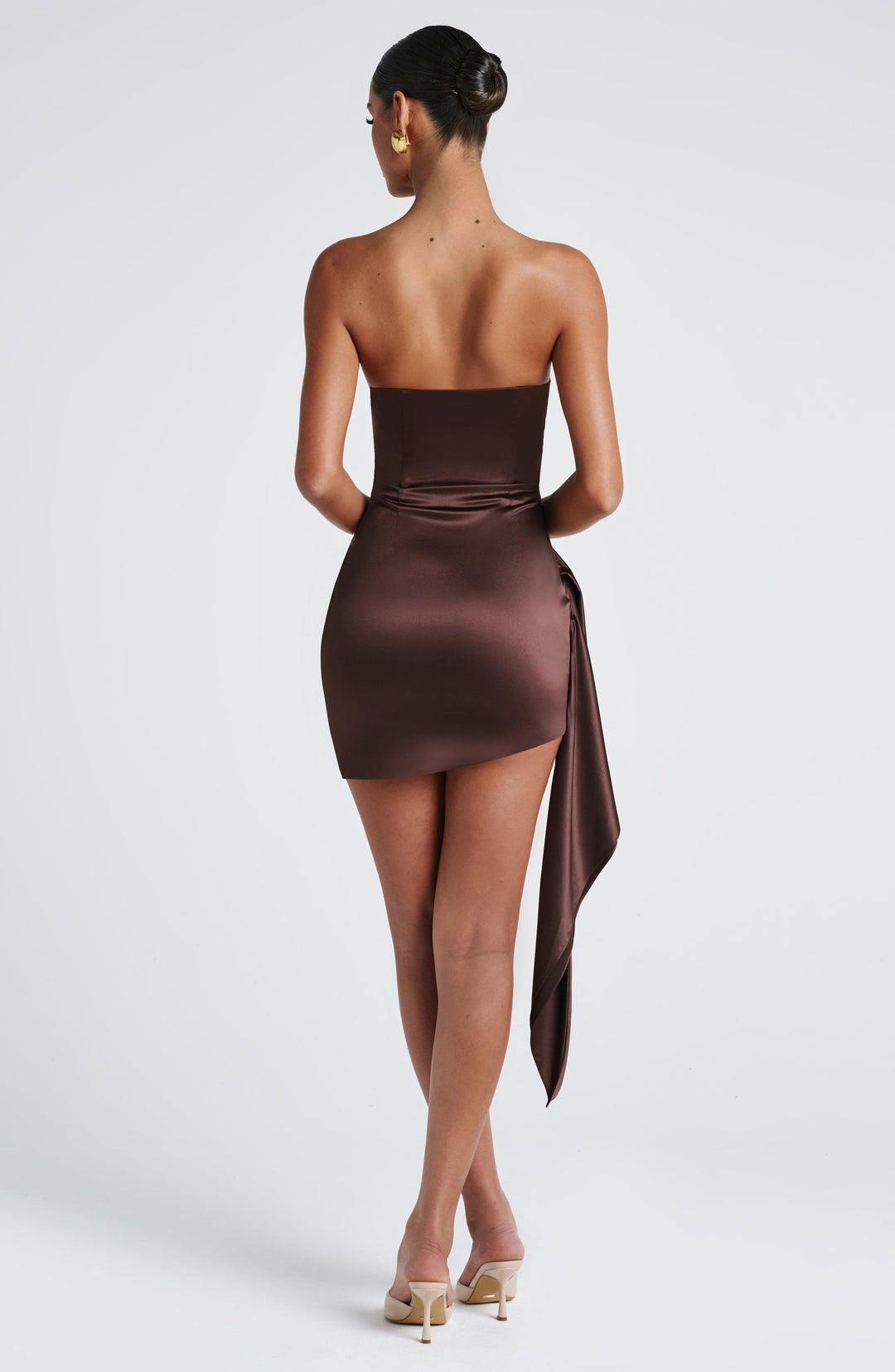 Mirara Mini Dress in Plum Brown by Clandour, product photo 3