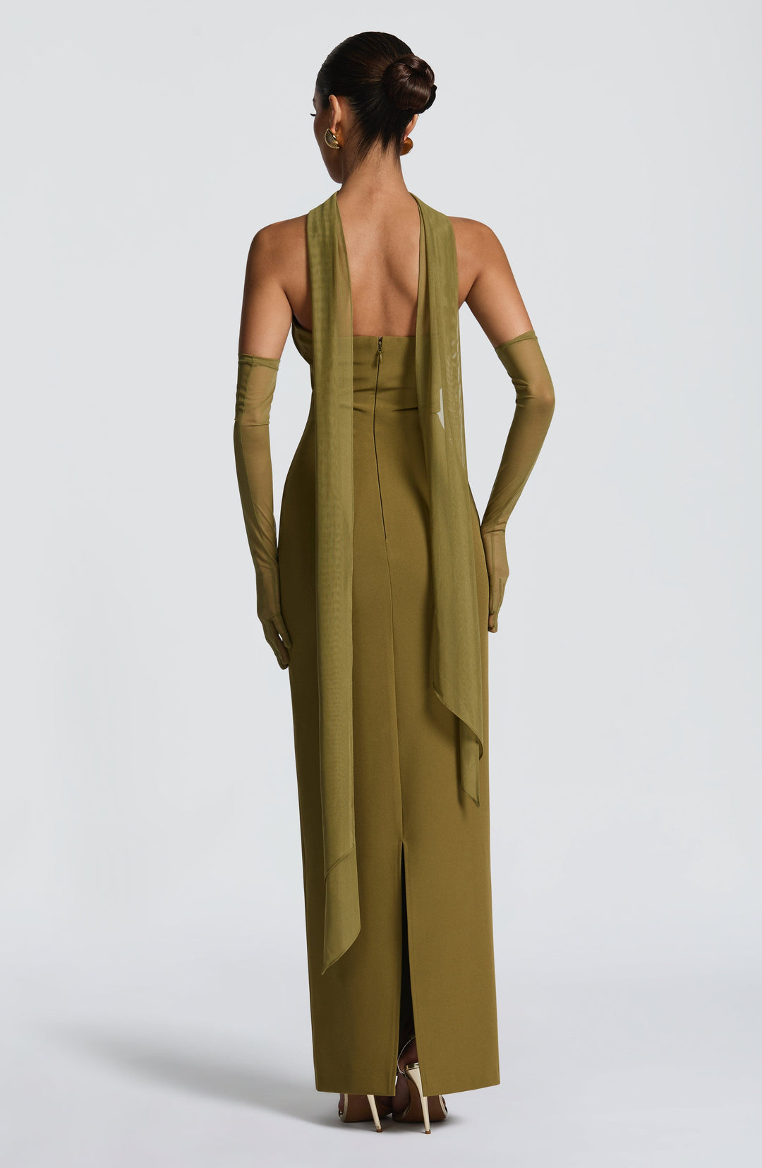 Miravieve Maxi Dress in Deep Olive by Clandour, product photo 3