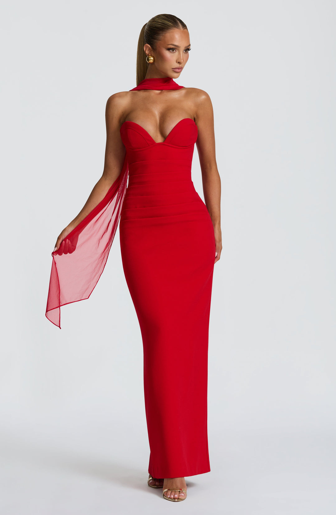 Miravieve Maxi Dress in Red by Clandour, product photo 1