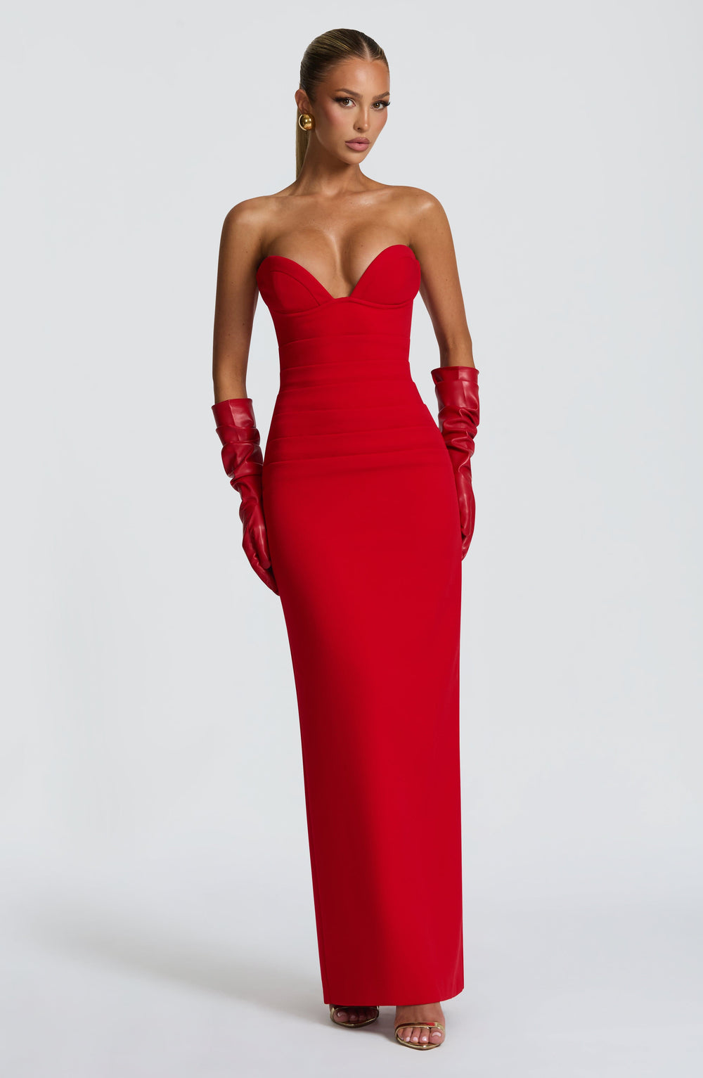 Miravieve Maxi Dress in Red by Clandour, product photo 2
