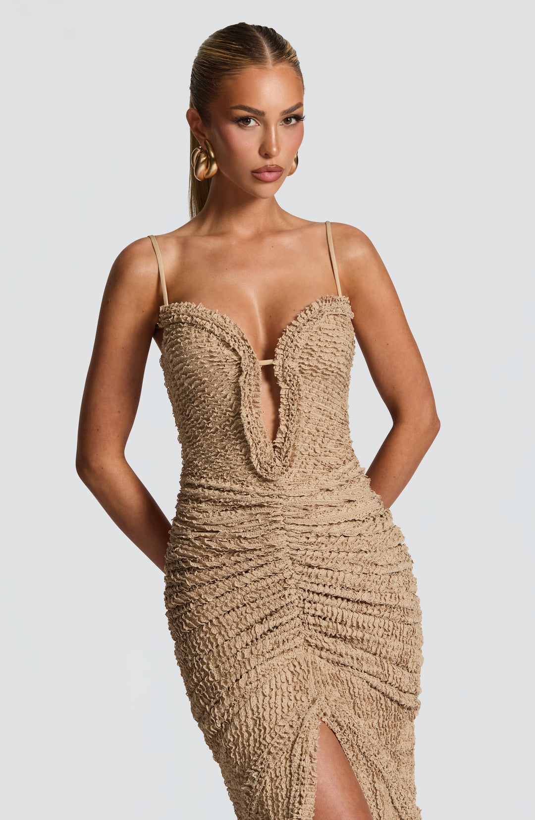 Nolaella Maxi Dress in Beige by Clandour, product photo 10