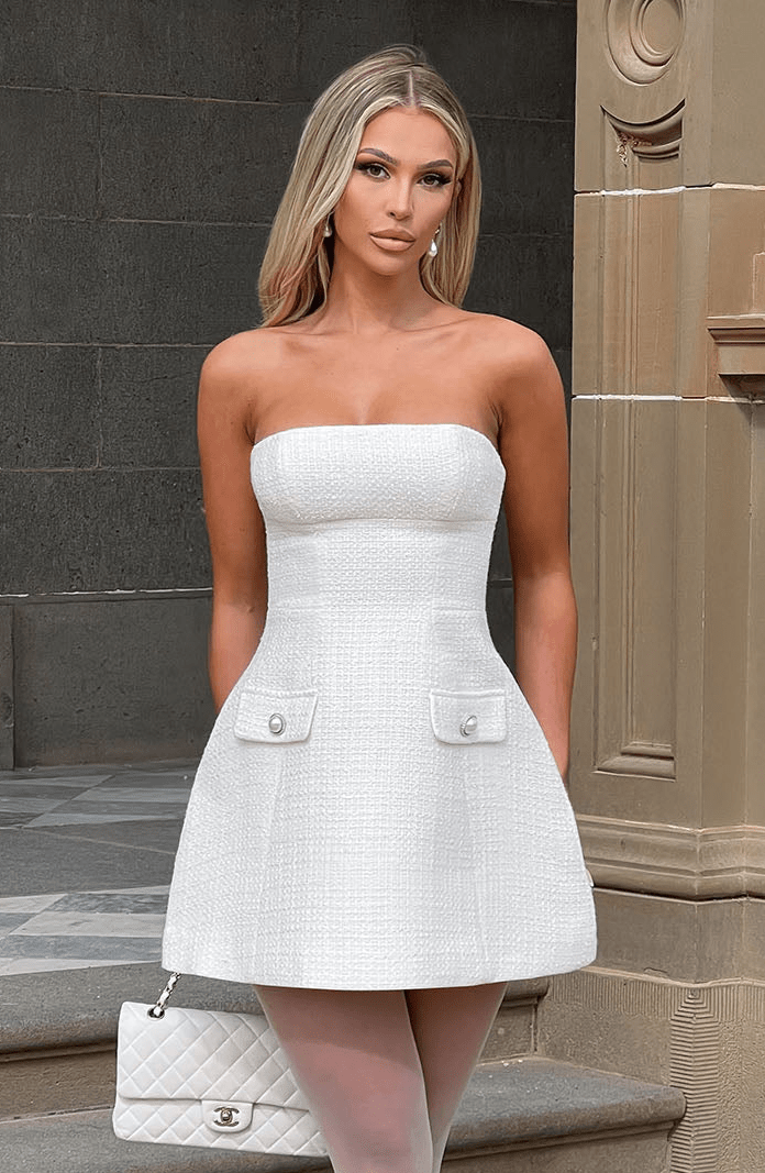 Nolaette Mini Dress in Ivory by Clandour, product photo 3