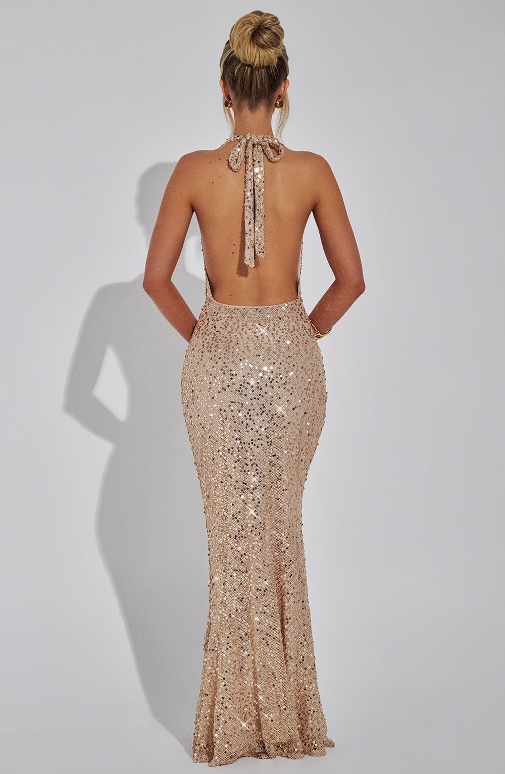 Nolaina Maxi Dress in Gold Lined by Clandour, product photo 5
