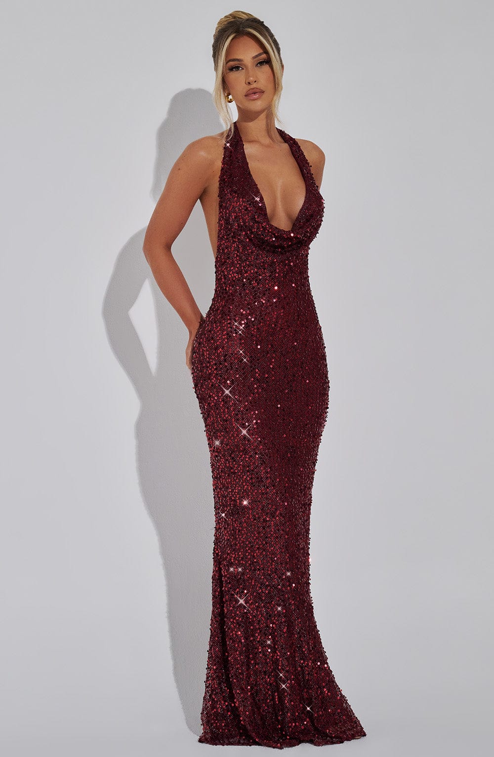 Nolaina Maxi Dress in Wine Lined by Clandour, product photo 3