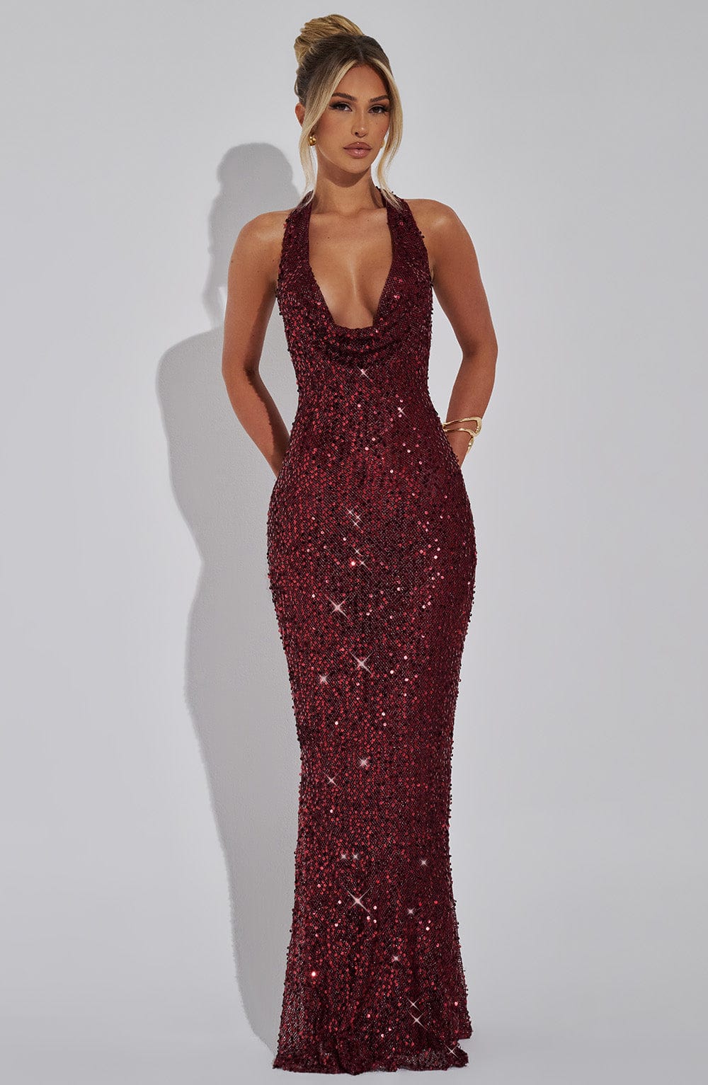 Nolaina Maxi Dress in Wine Lined by Clandour, product photo 4