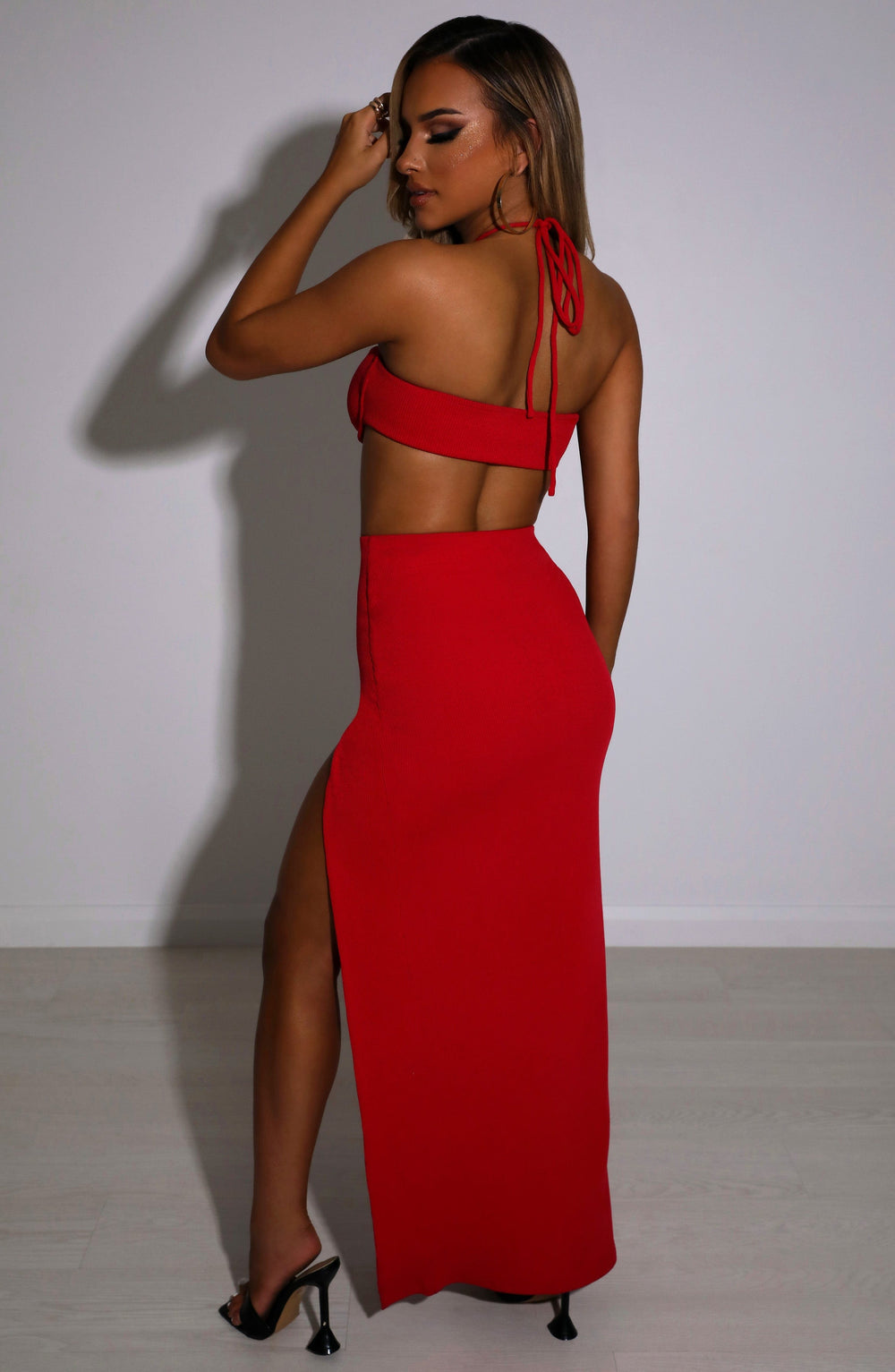 Nolairis Maxi Skirt in Red by Clandour, product photo 2