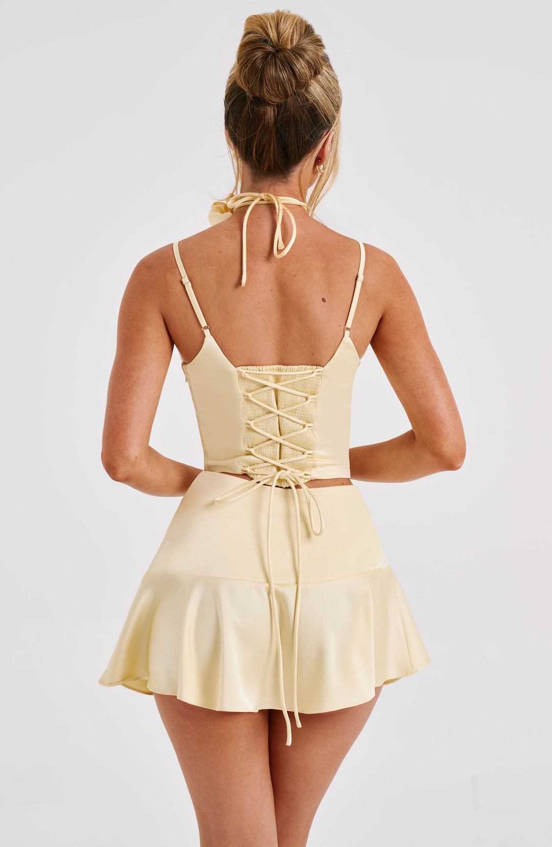 Nolaise Mini Skirt in Lemon by Clandour, product photo 4