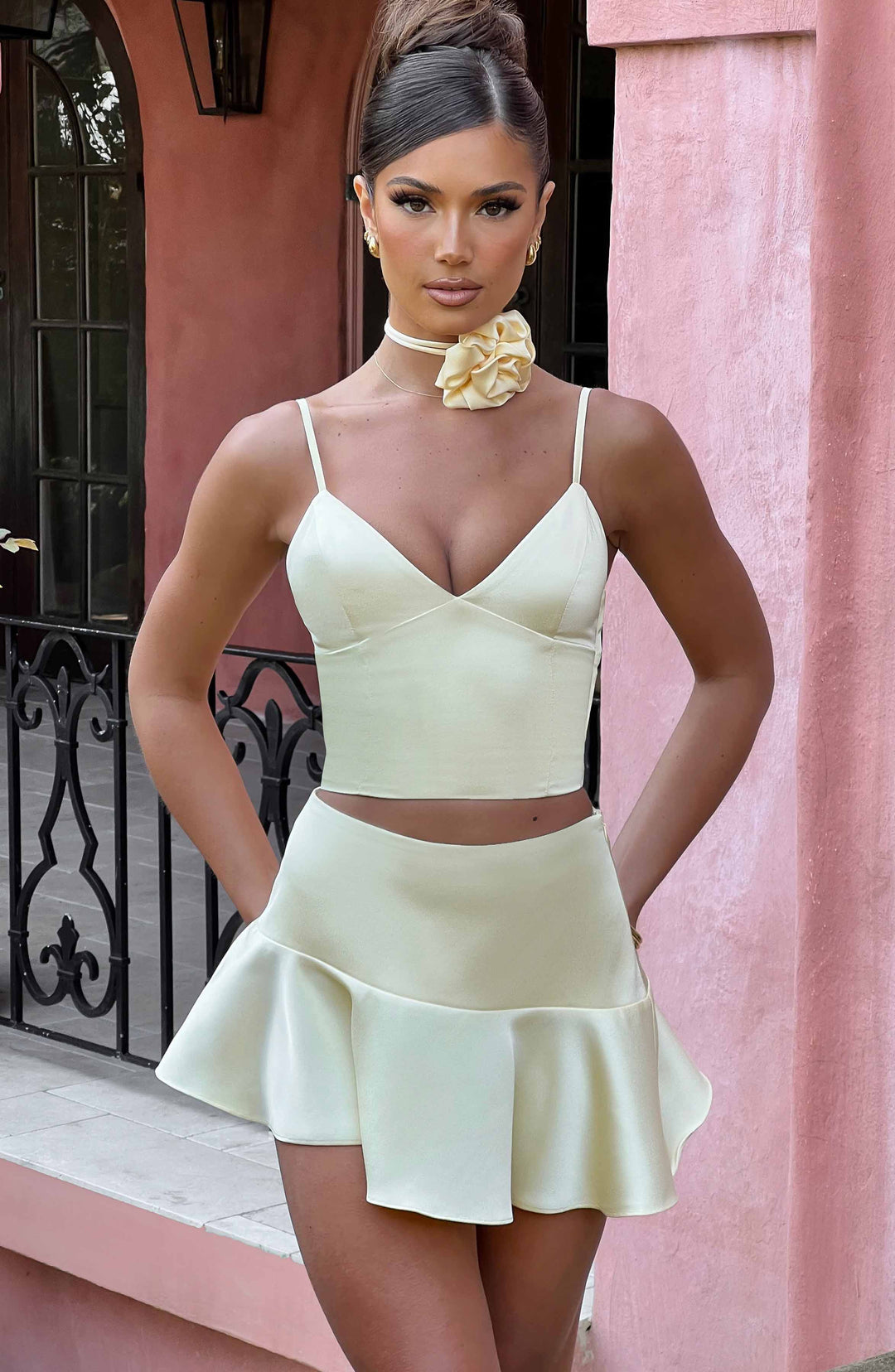 Nolaise Mini Skirt in Lemon by Clandour, product photo 10