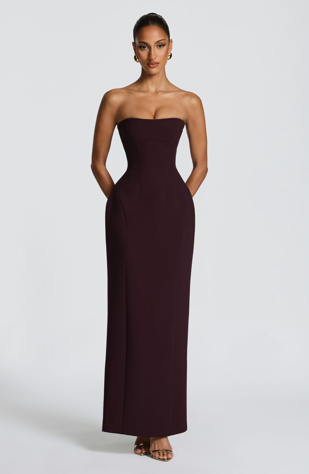 Nolalise Maxi Dress in Plum by Clandour, product photo 1